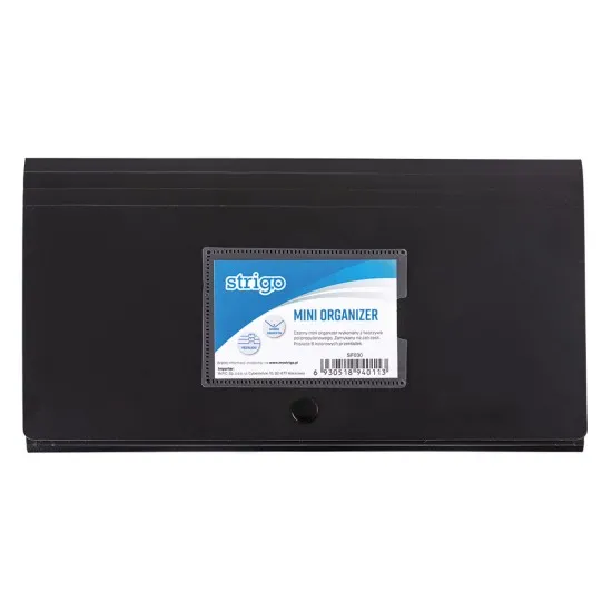 Dosar plic cu capsa DL 6 compartimente colorate, negru