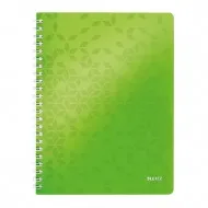 Caiet de birou Leitz WOW, PP, A4, cu spira, dictando, verde metalizat Caiet de birou Leitz WOW, PP, A4, cu spira, dictando, verde metalizat