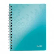 Caiet de birou Leitz WOW, PP, A5, cu spira, dictando, turcoaz metalizat Caiet de birou Leitz WOW, PP, A5, cu spira, dictando, turcoaz metalizat