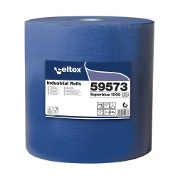 Rola lavete industriale, Celtex Superblue, 3 straturi, hartie albastra, 1000 portii/rola Rola lavete industriale, Celtex Superblue, 3 straturi, hartie albastra, 1000 portii/rola