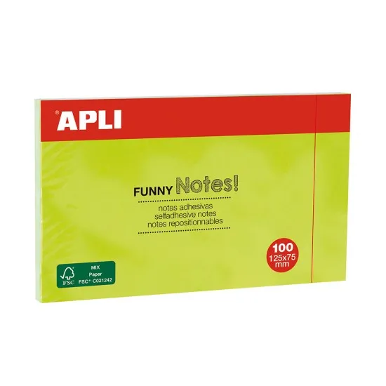 Notite adezive, Apli, 125 x 75 mm, verde, 100 file/set Notite adezive, Apli, 125 x 75 mm, verde, 100 file/set
