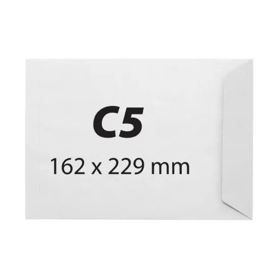 Plic C5, 162 x 229 mm, alb, gumat, 80 g/mp, 25 bucati/set Plic C5, 162 x 229 mm, alb, gumat, 80 g/mp, 25 bucati/set