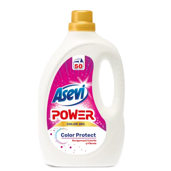 Detergent rufe ASEVI POWER ACTIVE GEL  Color Protect 50 spalari, 2.5 L