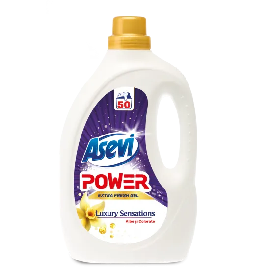 Detergent rufe ASEVI POWER EXTRA FRESH GEL Luxury Sensations 50 spalari, 2.5 L