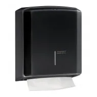 Dispenser pentru prosoape pliate din hartie, Mediclinics, otel negru-mat