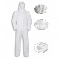 Combinezon protectie nesteril alb, ambalat individual, 55gr, universal