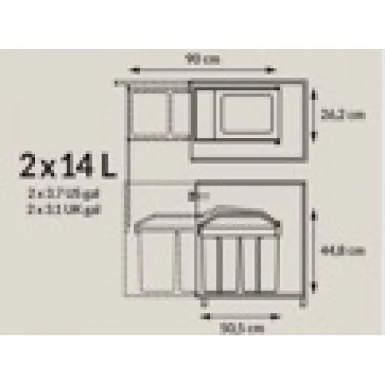 Cos Gunoi Hailo Multi Box Duo L, 2x14L Cos Gunoi Hailo Multi Box Duo L, 2x14L