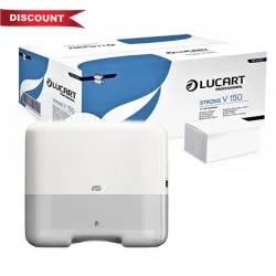 Pachet dispenser TORK si consumabil prosoape pliate Lucart