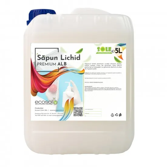 Sapun lichid premium cu glicerina, 5L AQAS Sapun lichid premium cu glicerina, 5L AQAS